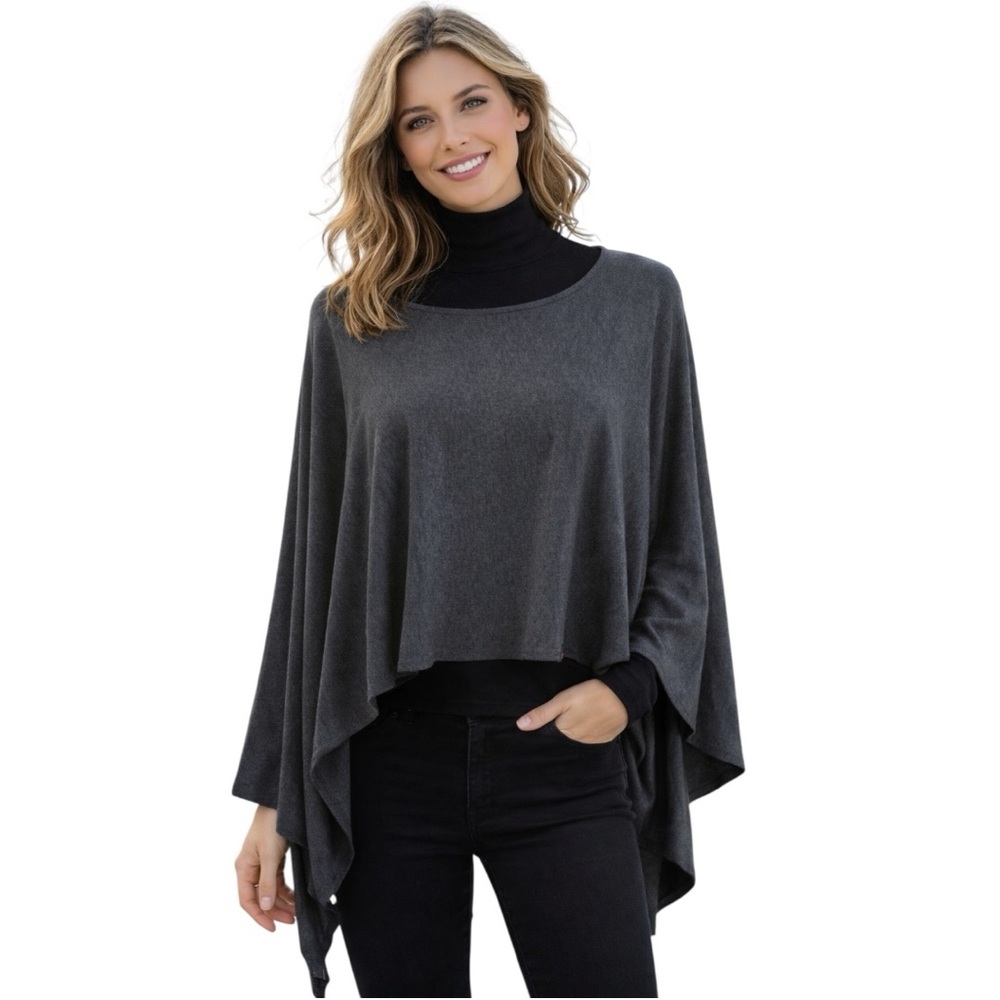 Pusch - Charcoal Gray Poncho - One Size fits most